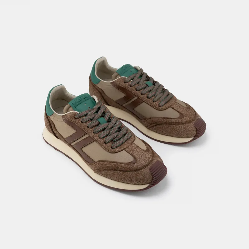 Zèta Zèta Herren vegan Sneaker Omega Mokkabraun/ Grün, Braun, – Produktbild 2 von 2