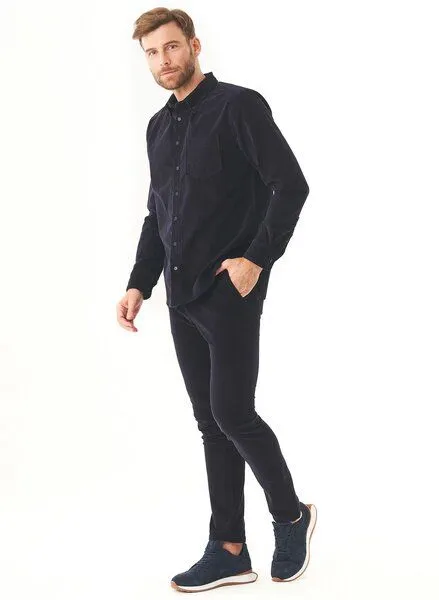ORGANICATION ORGANICATION Cordhose aus Bio-Baumwolle, Blau(dark navy), – Produktbild 2 von 3