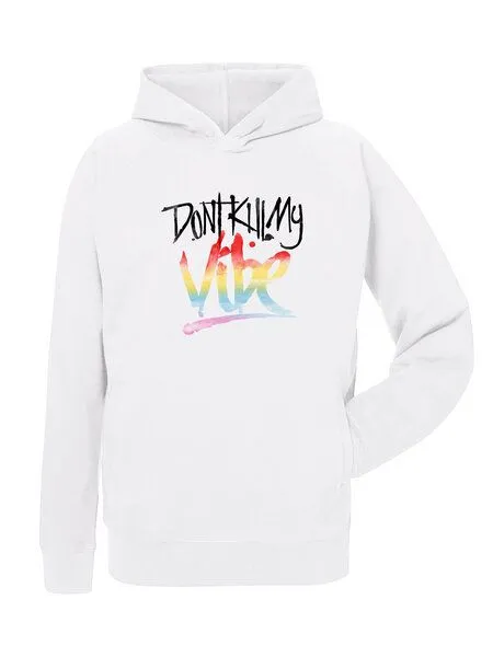 Human Family Human Family Leichter Unisex Sommer Hoodie in weiß - Chase "Don`t kill my Vibe" – Produktbild 1 von 1