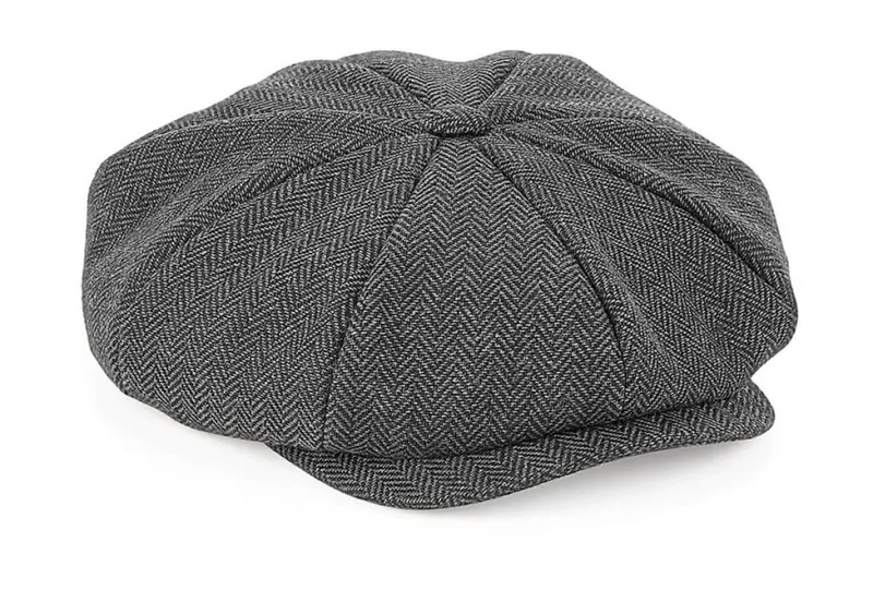 Beechfield Beechfield Baseball Cap Heritage Baker Boy Cap - Unisex-Styling, Charcoal herringbone, – Produktbild 1 von 3