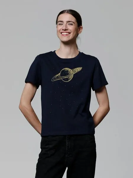 watapparel watapparel T-Shirt Frauen Saturn, French navy, – Produktbild 2 von 3