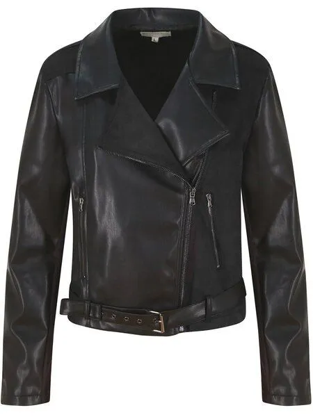 Will's Vegan Shop Will's Vegan Shop Moto Jacke Schwarz Vegan Nappa Damen, Schwarz vegan nappa, – Produktbild 1 von 1