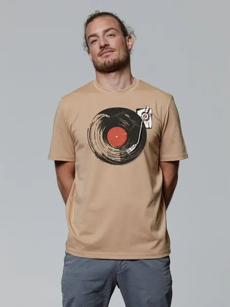 watapparel watapparel T-Shirt Unisex Schallplatte, Latte, – Produktbild 2 von 4