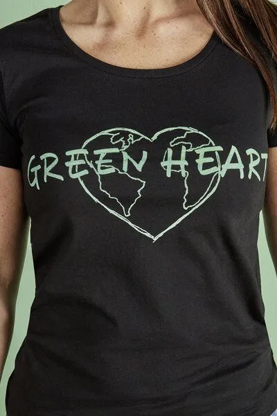La Gitana La Gitana Shirt Eco Woman NIN schwarz mit Statement, Schwarz print "greenheart", – Produktbild 2 von 4