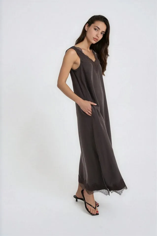 Smith & Soul Sommerkleid mit V-Ausschnitt, Braun, – Produktbild 3 von 4