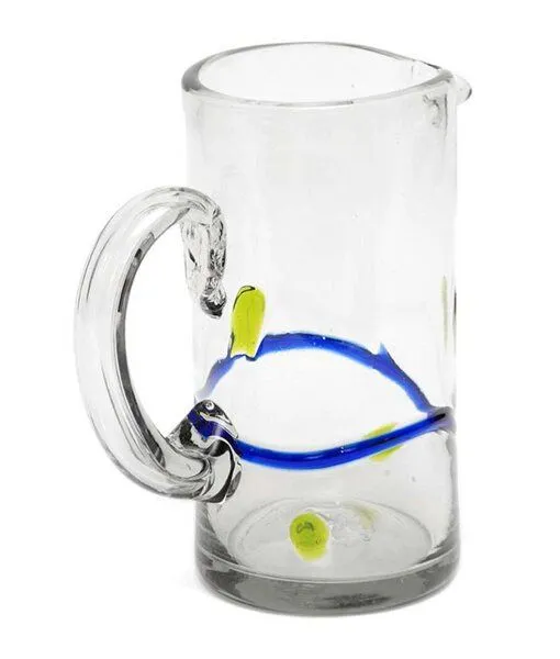 GLOBO Fair Trade GLOBO Fair Trade Krug Limonada aus Recyclingglas, mundgeblasen, Welle mit punkten, – Produktbild 1 von 2