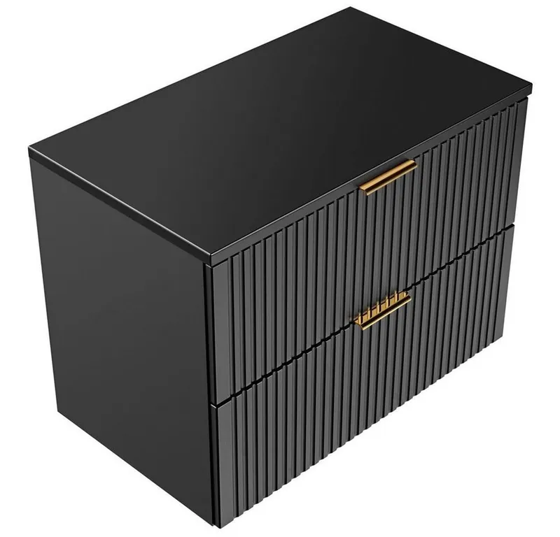 Lomadox Waschtischplatte ADELAIDE-56-BLACK, 80cm in matt schwarz, B/H/T ca. 80,6/2,2/46,5 cm, Schwarz, – Produktbild 5 von 5