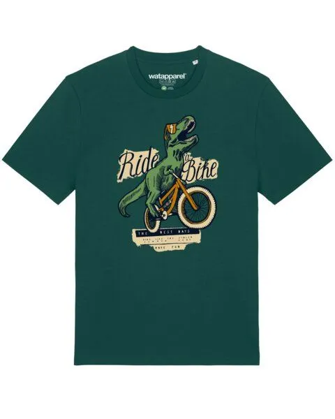 watapparel watapparel T-Shirt Unisex T-Rex Fahrrad, Glazed green, – Produktbild 1 von 3
