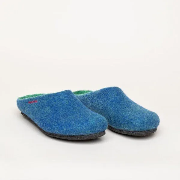 Magicfelt Magicfelt Filz-Hausschuh 709 aus 100% Merino-Wolle für Damen & Herren, Azurblau, – Produktbild 1 von 4