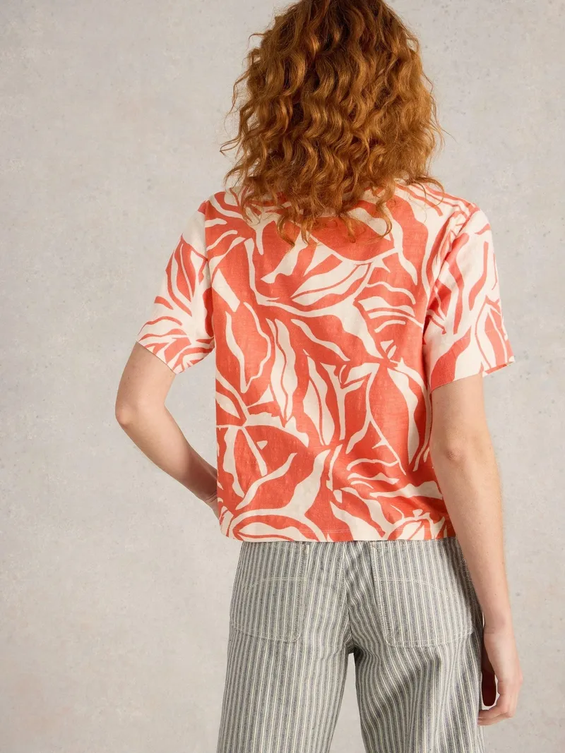 White Stuff Top Sara mit Bindesaum - 36, Koralle print, – Produktbild 4 von 4