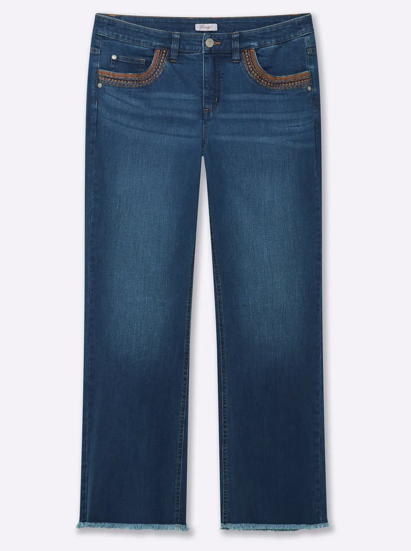 sheego Bootcut-Jeans blue-stone-washed, Blue-stone-washed, – Produktbild 1 von 2