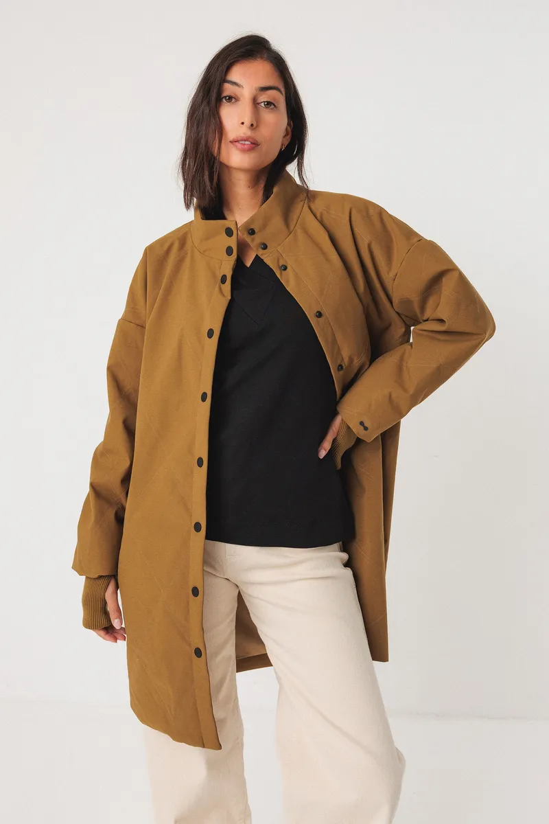 SKFK SKFK Damen vegan Mantel Brigita Braun, Hellbraun, – Produktbild 1 von 2