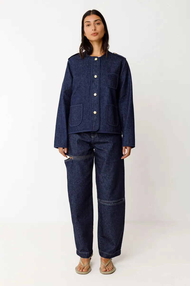 SKFK SKFK Damen vegan Jacke Aiku Denim Blau, Extra dunkelblau, – Produktbild 2 von 2