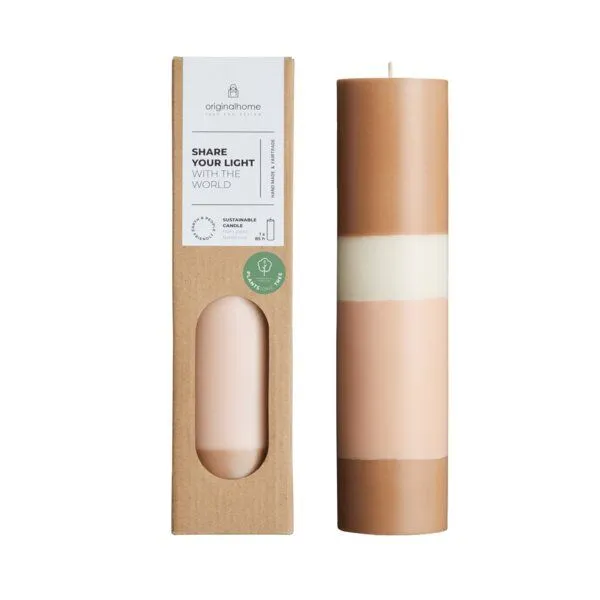 Originalhome Originalhome Geruchsneutrale Geschichtete Stumpenkerze – vegan & fair., Gelb (limestone), – Produktbild 1 von 2