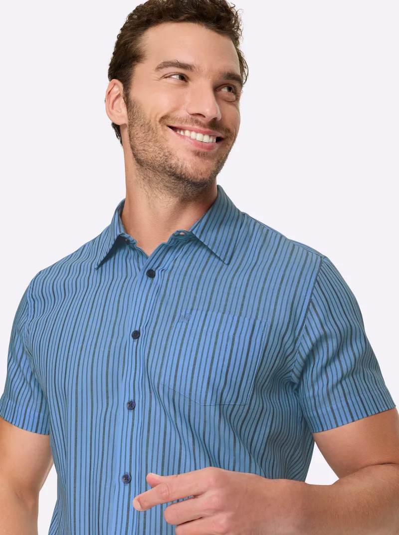 marco donati Kurzarmhemd himmelblau-gestreift, Himmelblau-gestreift, – Produktbild 3 von 3