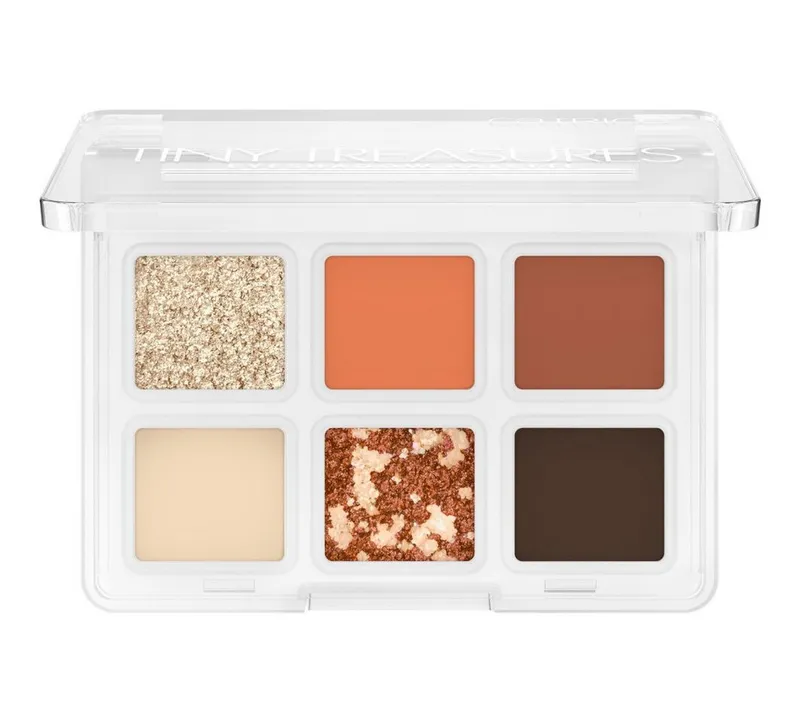 Catrice Lidschatten-Palette TINY TREASURES EYESHADOW PALETTE, Matt, schimmernd und metallisch, kompakt und reisefreundlich, vegan., Orange, – Produktbild 2 von 5