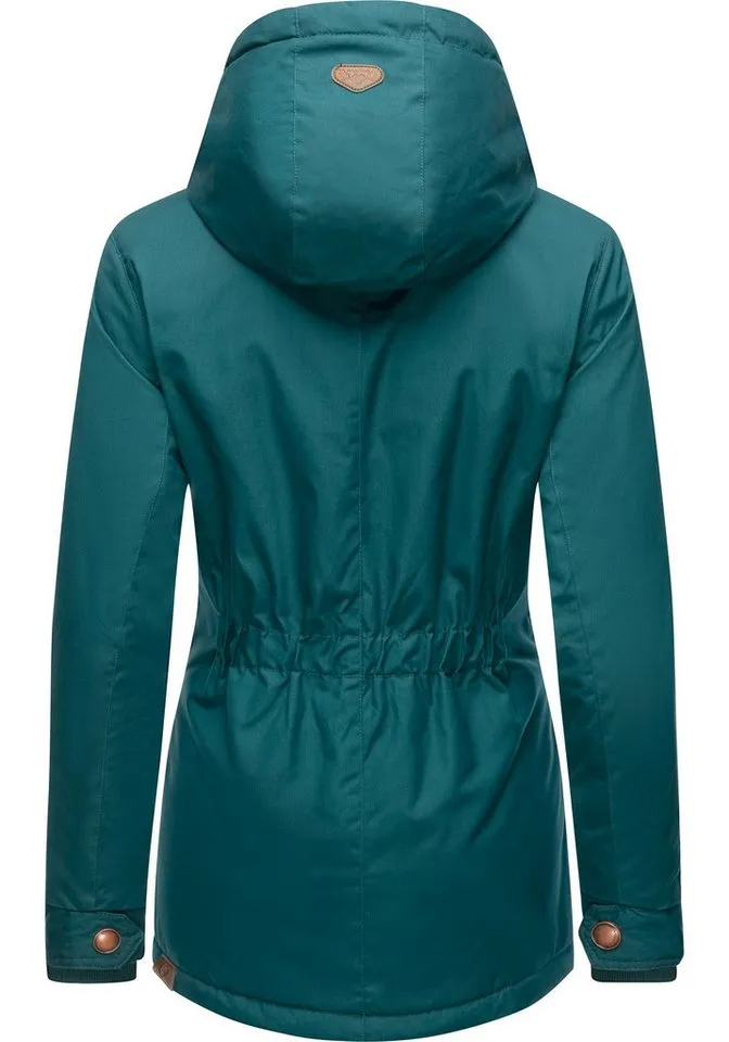 ragwear ragwear Winterjacke Monade Damen Winterparka mit Kapuze und m. Fleece gefüttert, Grau|grün, – Produktbild 4 von 4
