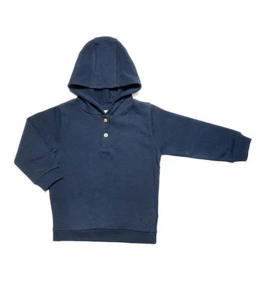 Leela Cotton Leela Cotton Baby Kinder Kapuzenshirt Bio-Baumwolle Kapuzenpullover Pullover 2024, Indigo, – Produktbild 1 von 2