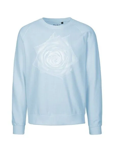 Peaces.bio - handbedruckte Biomode Peaces.bio - handbedruckte Biomode Bio Damen Sweatshirt Loose Fit Rose, Hellblau, – Produktbild 1 von 3