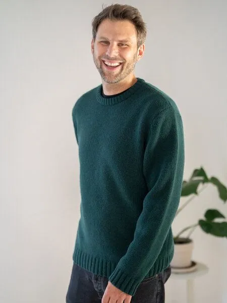 FUXBAU FUXBAU Männer Merino Strickpullover, Grün, – Produktbild 4 von 4