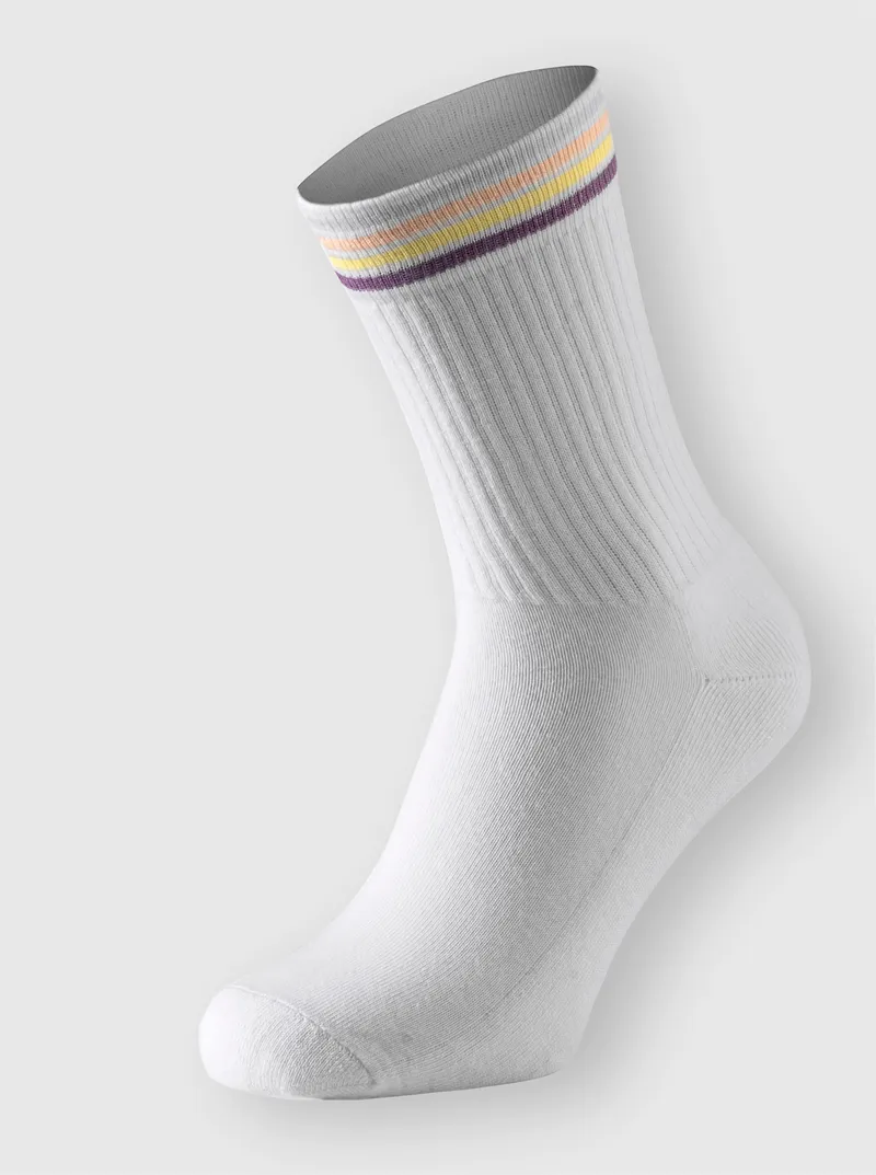 wäschepur Tennis-Socken, Weiß-gestreift, – Produktbild 2 von 3