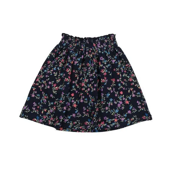 Cotokids Cotokids Kinder Rock – Dunkelblau mit buntem Blumenmuster, elastischer Bund, leicht & bequem, vielseitig kombinierbar | Walkiddy, Dunkel blau, – Produktbild 1 von 3