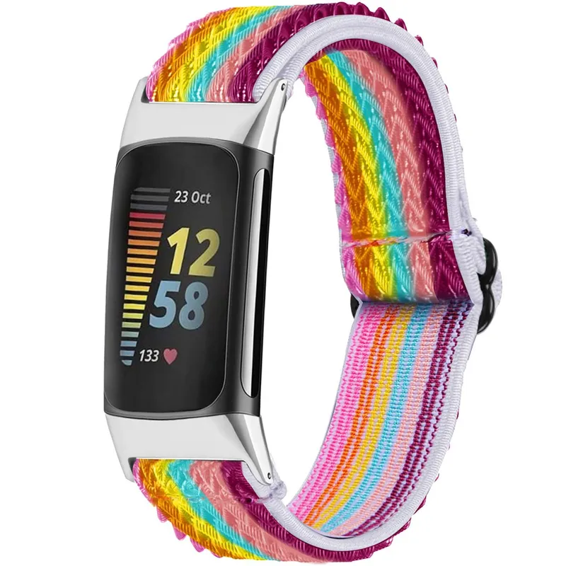 imoshion imoshion Elastisches Nylonarmband für Fitbit Charge 5 / 6, Bunt, – Produktbild 1 von 1