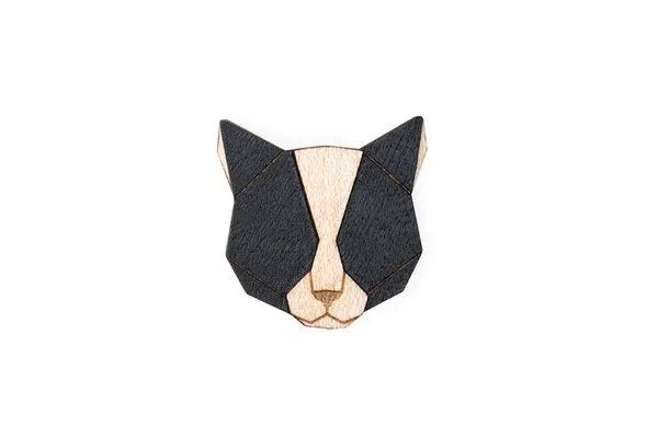 BeWooden BeWooden Brosche aus Holz Black Cat – Produktbild 2 von 4