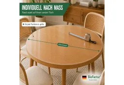 BioFactur BioFactur Tischdecke Tischfolie Rund Transparente Tischschutzfolie Glasklar 2 mm V Kante, Kratzfest, wasserabweisend, abwischbar, pflegeleicht, REACH-konform – Produktbild 1 von 1