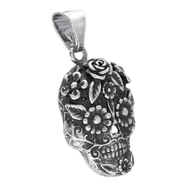 pakilia pakilia Fair-Trade Silber Totenkopf-Anhänger mit Silber- od. Kautschukkette – Produktbild 5 von 5