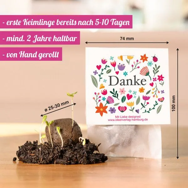 Ideenverlag Hamburg Ideenverlag Hamburg 10x Danke Samenbomben – Produktbild 4 von 4