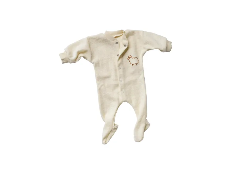Engel natur Engel Natur Frühchen und Baby Schlafanzug mit Fuß Bio-Merinowolle Frottee natur Gr. 56, Natur, – Produktbild 1 von 1