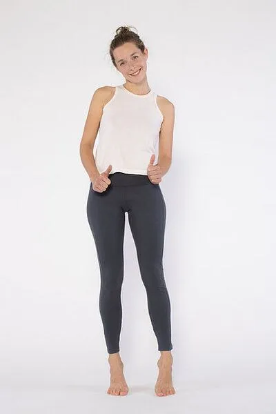 YOIQI YOIQI Yoga Leggings aus Bio-Baumwolle mit hohem Bund, Ebony (anthrazit), – Produktbild 4 von 4