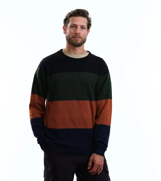 Gary Mash GARY MASH Strickpullover James aus Biobaumwolle, Blockstreifen (braun), – Produktbild 1 von 4