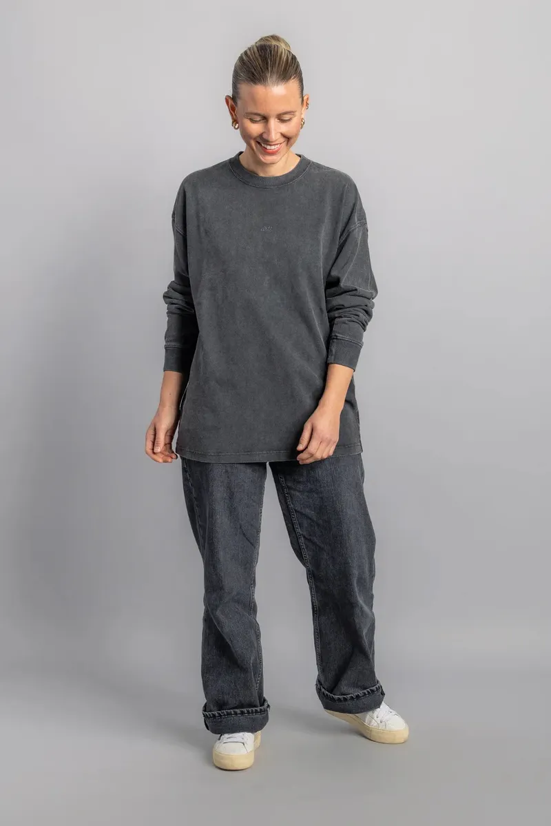 DIRTS DIRTS Herren vegan Longsleeve Faded Black, Schwarz, – Produktbild 1 von 2