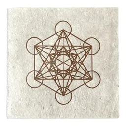 Veskor Cassiopeia Veskor Cassiopeia METATRON WÜRFEL Heilige Geometrie Linoldruck | 22 × 22 cm | Kupfer auf Naturweiß – Produktbild 1 von 1