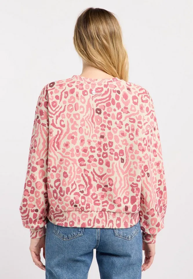 ragwear ragwear Sweatshirt WUSS PRINT Elastische Baumwollmischung und softem Finish mit Allover-Print, Rosa, – Produktbild 3 von 5
