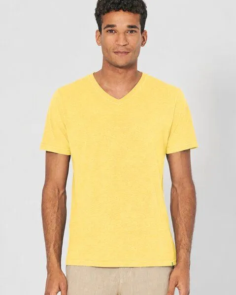 HempAge HempAge V-Kragen T-Shirt Hanf/Biobaumwolle, Butter(gelb), – Produktbild 2 von 4