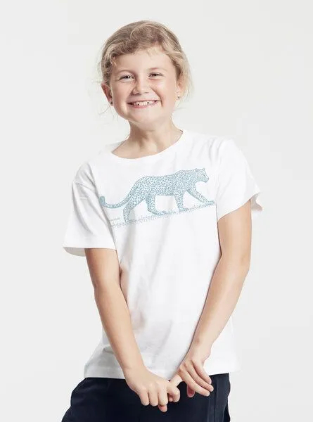 Peaces.bio - handbedruckte Biomode Peaces.bio - handbedruckte Biomode Bio-Kinder T-Shirt Leopard, Weiß, – Produktbild 3 von 3