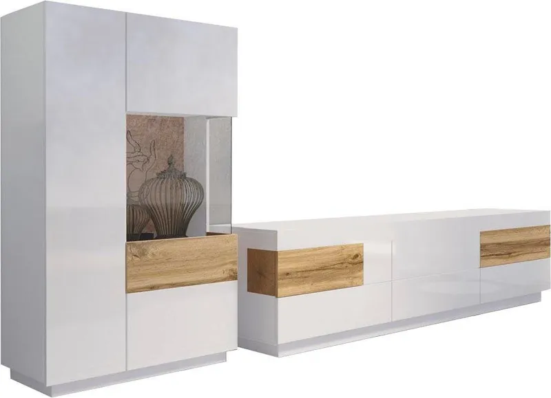 OTTO home Wohnwand Silke, (Set, 2-St), (2-tlg), Weiß, – Produktbild 2 von 4