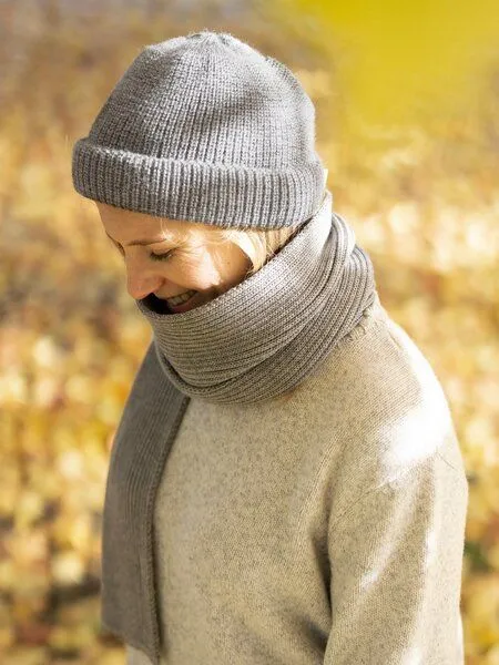 FUXBAU FUXBAU Kurze Merino Fischermütze, Graumeliert, – Produktbild 4 von 4