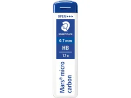 Staedtler STAEDTLER Ersatzminen für Druckbleistifte 'Mars micro carbon' Ø 0,7 mm, 12 Stk., HB – Produktbild 1 von 1