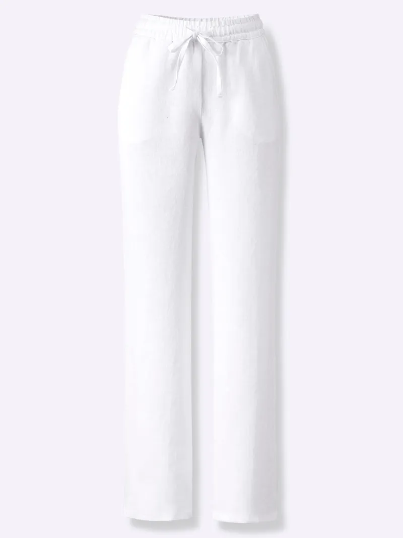 heine Leinenhose weiß, Weiß, – Produktbild 1 von 3