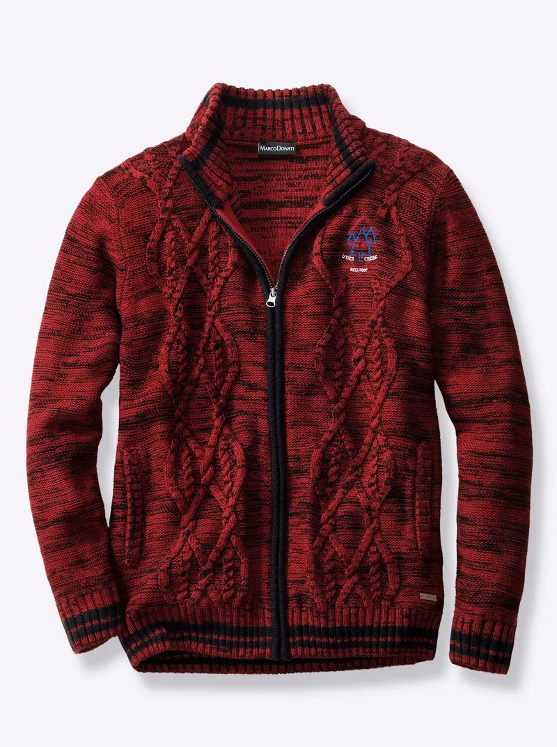 marco donati Strickjacke kirsche-schwarz-meliert, Kirsche-schwarz-meliert, – Produktbild 1 von 2