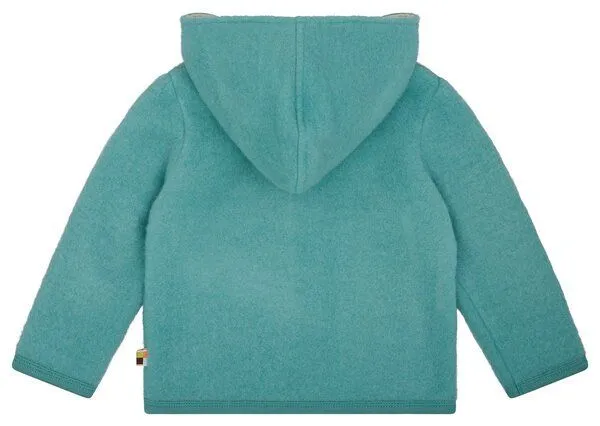 loud + proud loud + proud Babys & Kinder Wollfleece-Jacke mit Kapuze, GOTS-zertifiziert, Oregano(grün), – Produktbild 2 von 3