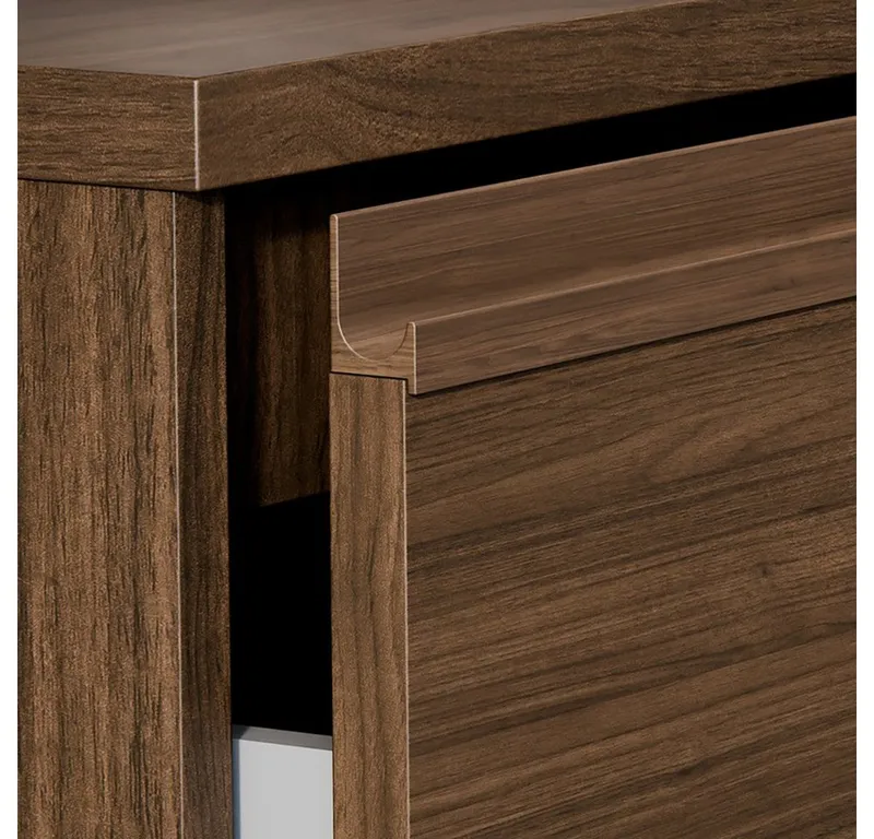 Lomadox Waschbeckenschrank VERZUOLO-56-WALNUT 80 cm breit in Walnuss, wandhängend, grifflos, Braun, – Produktbild 2 von 4