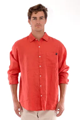 RAVENS VIEW IBIZA RAVENS VIEW IBIZA Herren vegan Hemd Lennon Terracotta – Produktbild 1 von 1