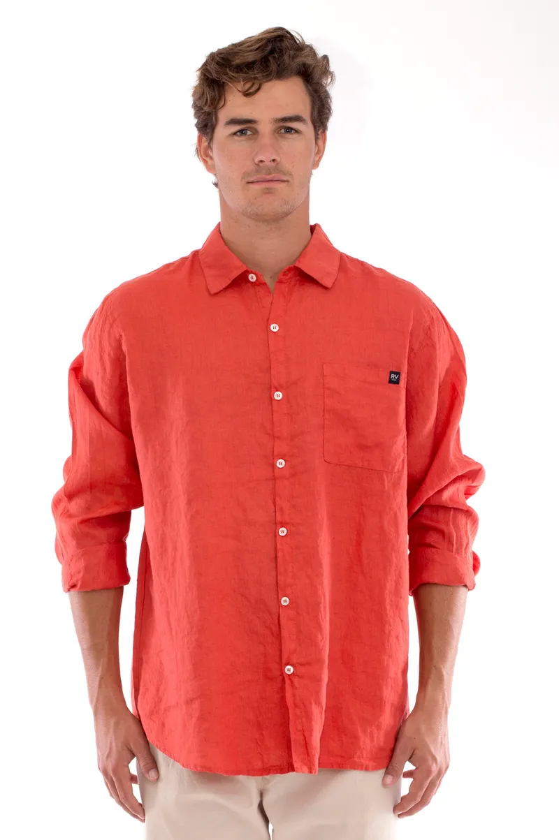 RAVENS VIEW IBIZA RAVENS VIEW IBIZA Herren vegan Hemd Lennon Terracotta, Dunkelorange, – Produktbild 1 von 1