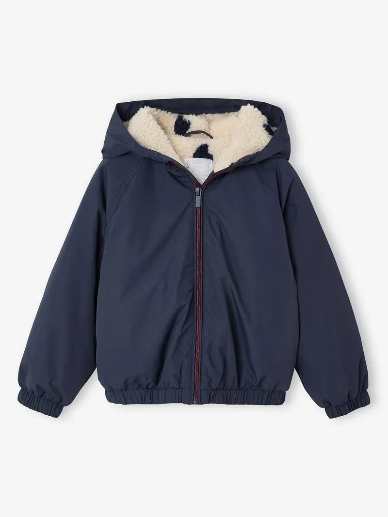 Vertbaudet Vertbaudet Übergangsjacke mit Teddyfleecefutter Mädchen, Marine, – Produktbild 1 von 4