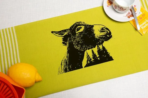 Hirschkind Hirschkind Bio-&Fair-Trade-Geschirrtuch "Esel", Hellgrün, – Produktbild 2 von 2